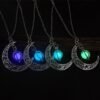 Moon Glowing Stone Healing Necklace – Luminous Pendant for Women