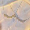 Retro Heart Four Leaf Clover Pendant Necklace – Women’s Openable Choker..