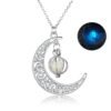 Moon Glowing Stone Healing Necklace – Luminous Pendant for Women
