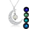 Moon Glowing Stone Healing Necklace – Luminous Pendant for Women